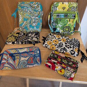Bundle of 6 Vera Bradley Purses, Wristlets, and Wallets.